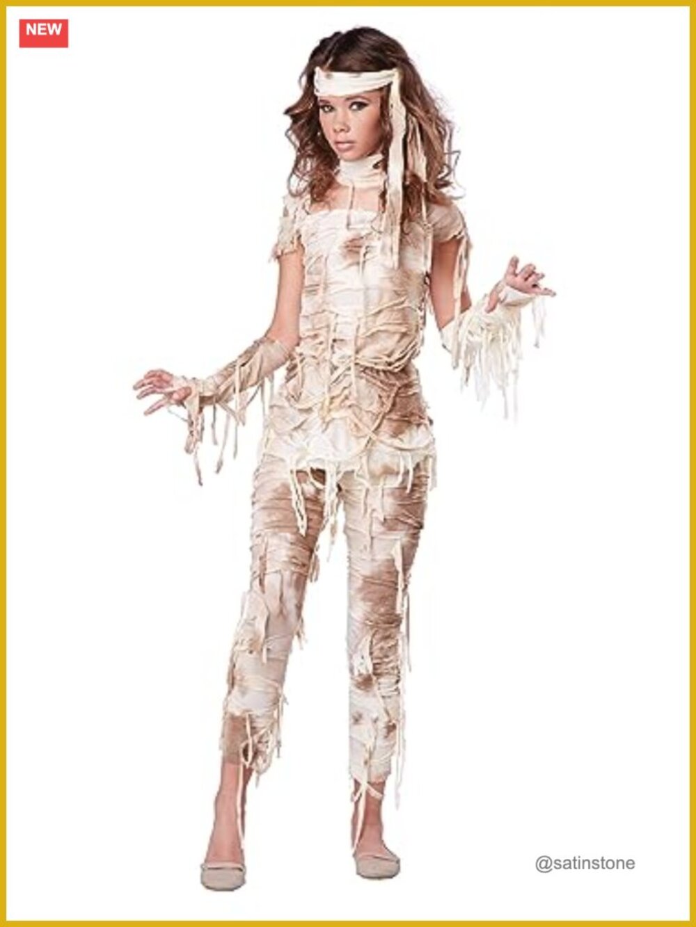 Mysterious Mummy Tween Costume 5-Piece Set Halloween Pretend Play